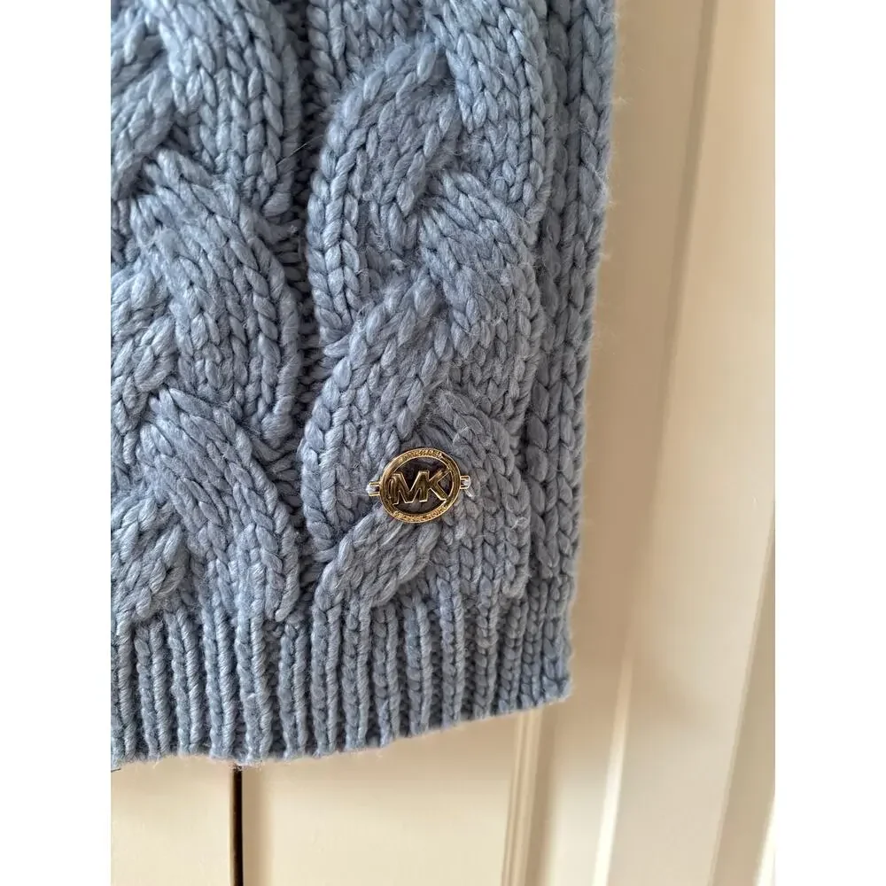 Michael Kors Blue Cable Knit Scarf One Size